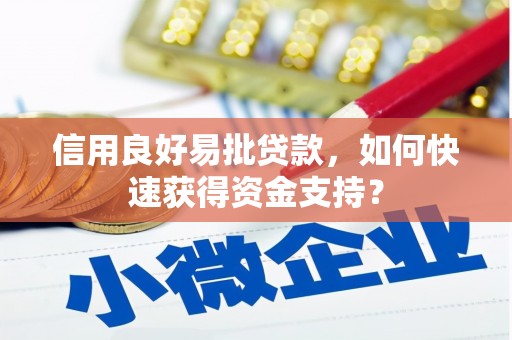 应县信用良好易批贷款，如何快速获得资金支持？