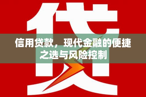 应县信用贷款，现代金融的便捷之选与风险控制