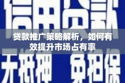 应县贷款推广策略解析，如何有效提升市场占有率