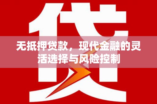 应县无抵押贷款，现代金融的灵活选择与风险控制