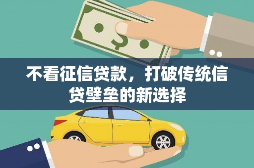 应县不看征信贷款，打破传统信贷壁垒的新选择