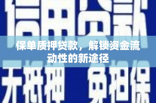 应县保单质押贷款，解锁资金流动性的新途径