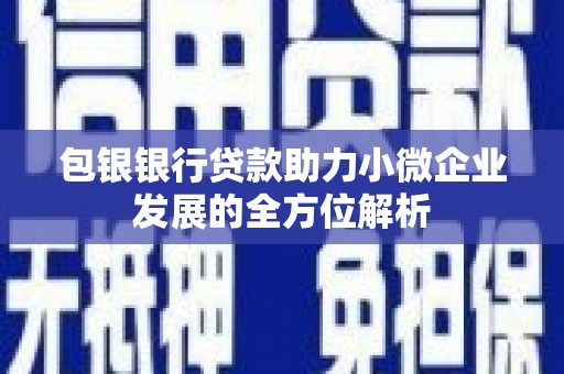 应县包银银行贷款助力小微企业发展的全方位解析
