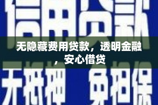 应县无隐藏费用贷款，透明金融，安心借贷