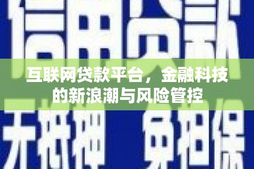 应县互联网贷款平台，金融科技的新浪潮与风险管控