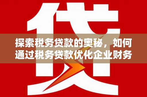 应县探索税务贷款的奥秘，如何通过税务贷款优化企业财务