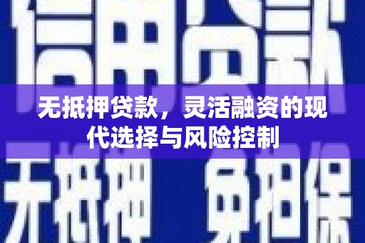 应县无抵押贷款，灵活融资的现代选择与风险控制