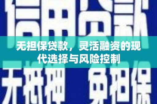 应县无担保贷款，灵活融资的现代选择与风险控制