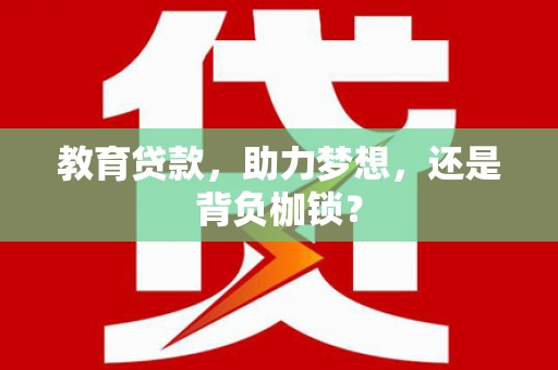 应县教育贷款，助力梦想，还是背负枷锁？