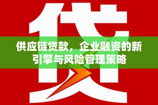应县供应链贷款，企业融资的新引擎与风险管理策略