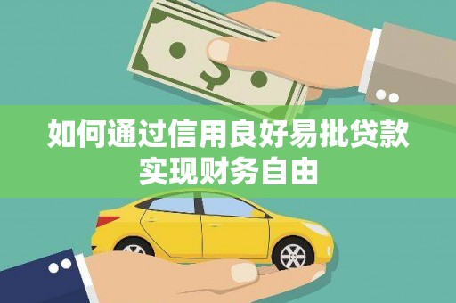 应县如何通过信用良好易批贷款实现财务自由