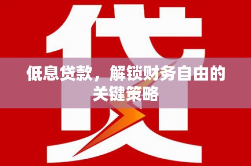 应县低息贷款，解锁财务自由的关键策略