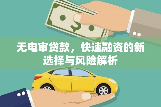 应县无电审贷款，快速融资的新选择与风险解析
