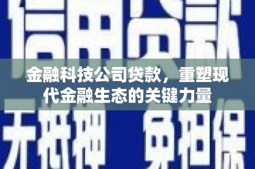 应县金融科技公司贷款，重塑现代金融生态的关键力量