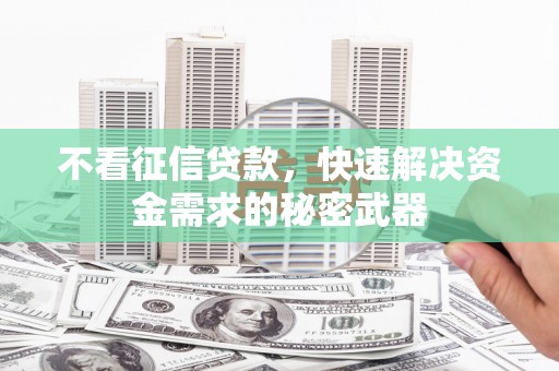 应县不看征信贷款，快速解决资金需求的秘密武器