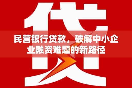 应县民营银行贷款，破解中小企业融资难题的新路径