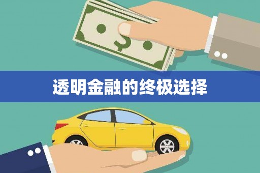 应县透明金融的终极选择