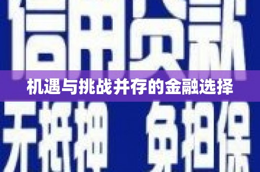 应县机遇与挑战并存的金融选择